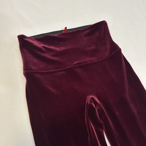 Spanx Velvet Leggings High Waisted Red Burgundy - Size XL - Picture 3 of 11